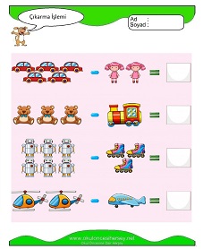 Çıkarma İşlemi Çalışma Sayfaları